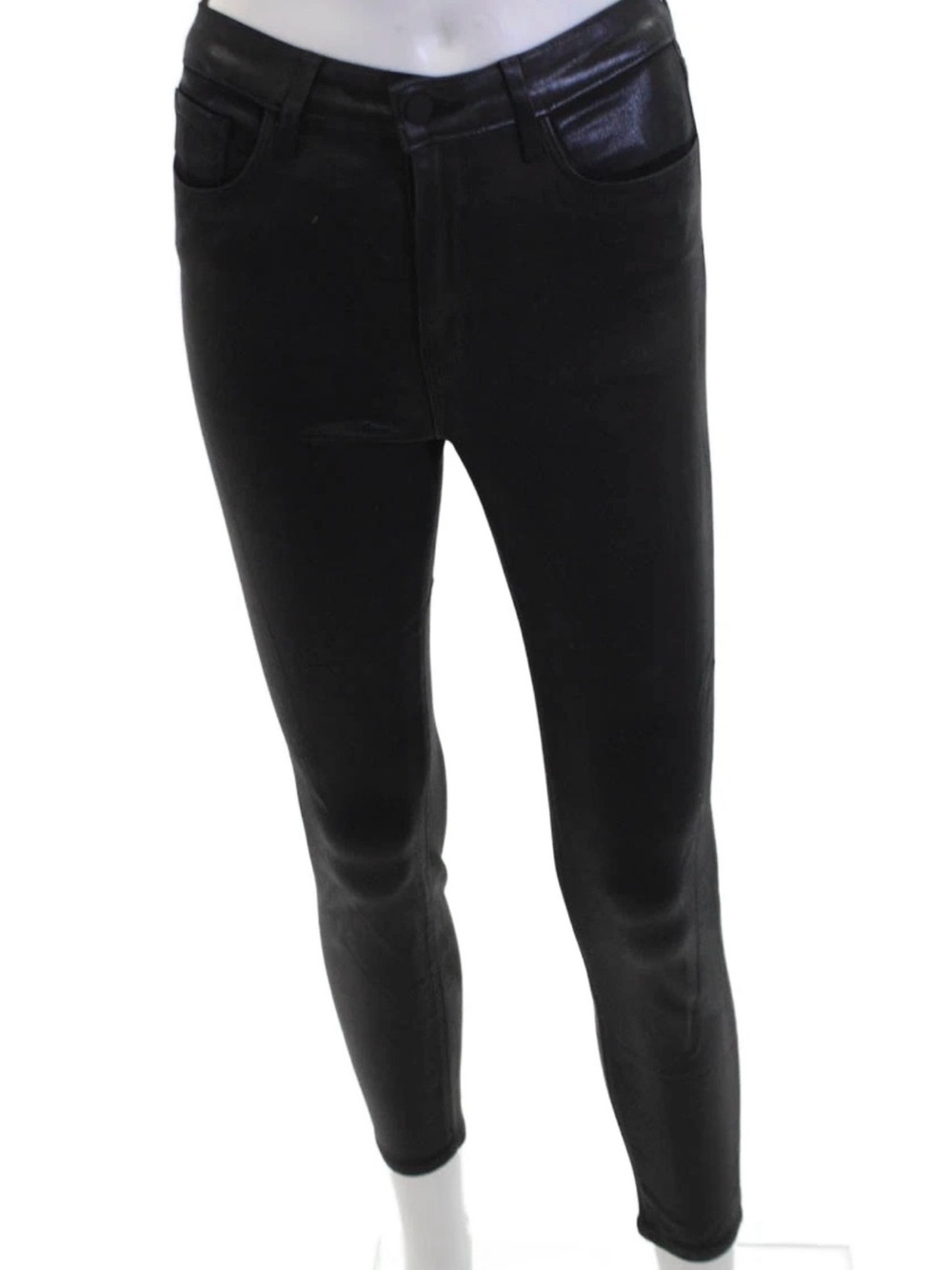 L’Agence Margot Coated Crop Skinny Jean in Black Size 27 ‘Super Stretch’ - Picture 4 of 9